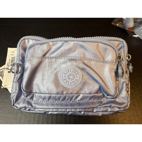 Kipling MERRYL 2-In-1 Convertible Crossbody Waist Bag KI9389 Pebble Blu Metallic - Picture 2 of 14